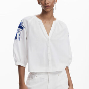 Top bordado nas mangas Desigual