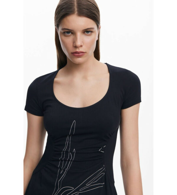 Vestido de algodão Desigual - Image 4